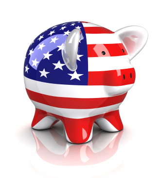 American Flag Piggy Bank