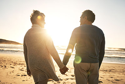 couple walking on beach