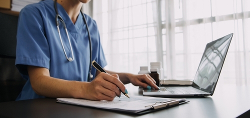 Doctor at computer