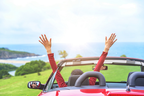 Driver celebrating