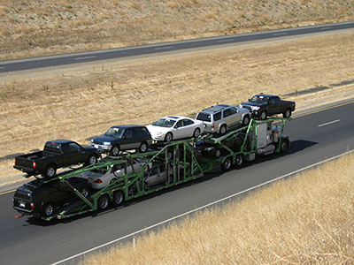Truck with cars